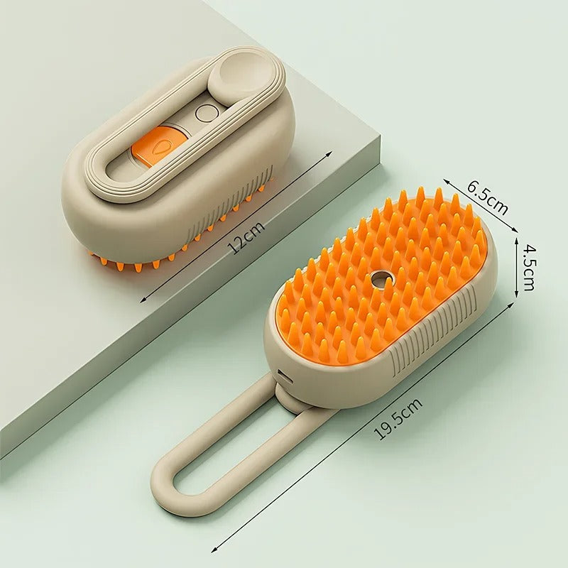 🐱 Steam Cat Brush – Detangle, De-Shed & Massage