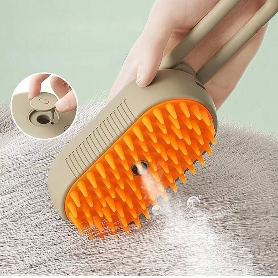 🐱 Steam Cat Brush – Detangle, De-Shed & Massage