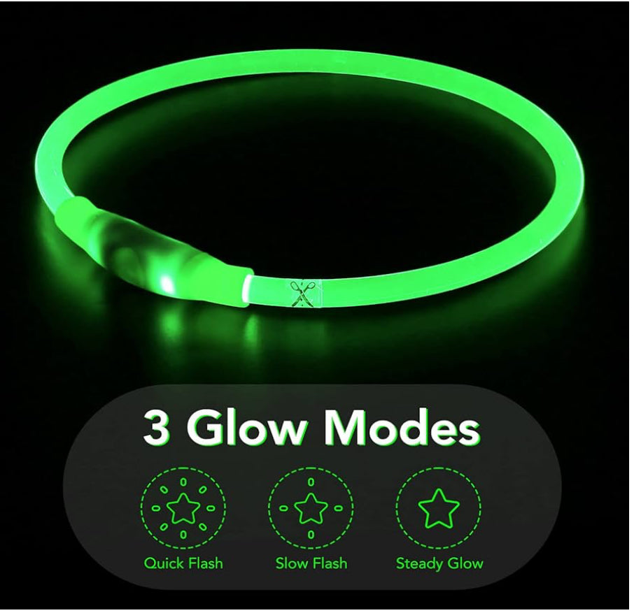 🐶 LED Dog Collar – USB Rechargeable, Waterproof & Adjustable