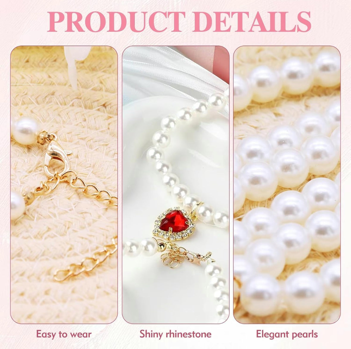 👑 Pearl Cat Necklace – Adjustable, Lightweight & Stylish Summer Collar
