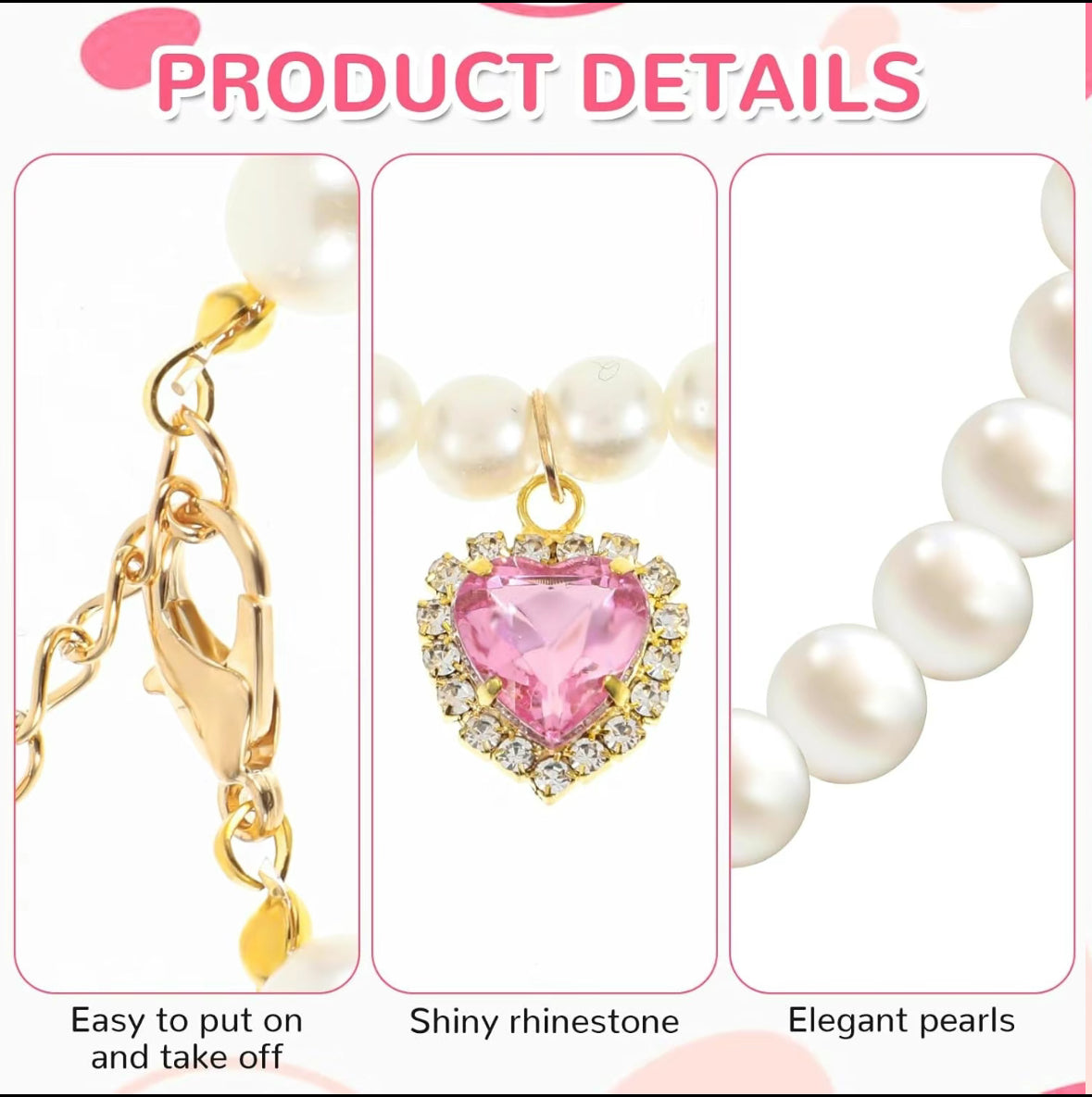 👑 Pearl Cat Necklace – Adjustable, Lightweight & Stylish Summer Collar