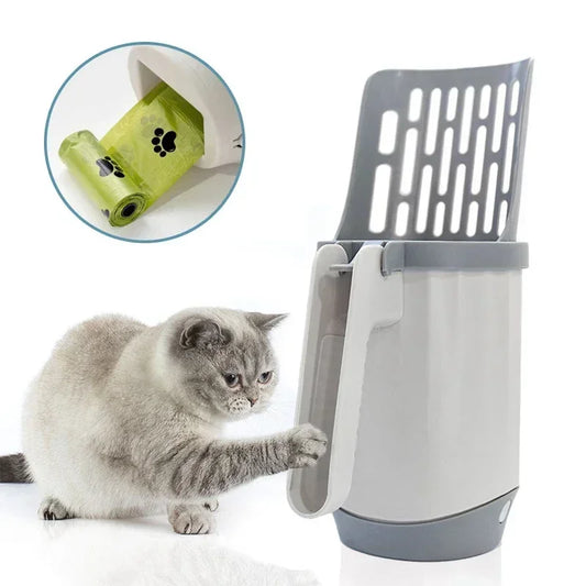 Cat Litter Scoop with Refill Bags – Durable Pet Waste Shovel for Easy Cleaning