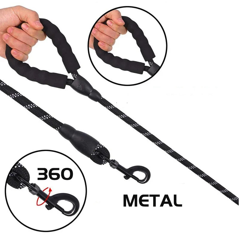 🐶 Reflective Dog Leash – Heavy-Duty & Padded Handle