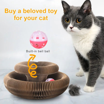 🐱 Cat Scratch Board with Ball – Foldable, Durable & Fun for Active Kittens