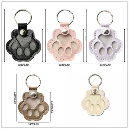 🐾 Pet Memorial Keychain – Leather Keepsake for Fur Storage & Remembrance