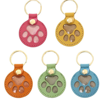 🐾 Pet Memorial Keychain – Leather Keepsake for Fur Storage & Remembrance