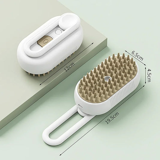 🐱 Steam Cat Brush – Detangle, De-Shed & Massage